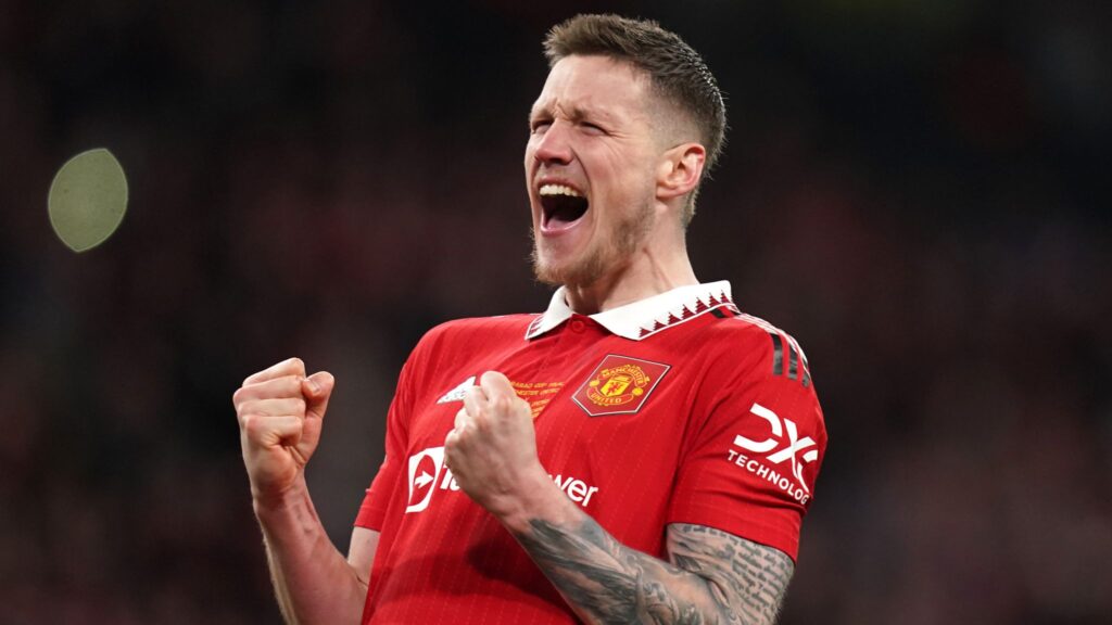 Wout Weghorst celebrating whilst playing for Manchester United